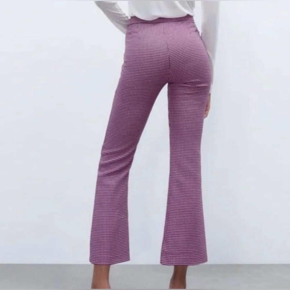 Zara - houndstooth mini flare pants